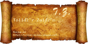 Tollár Zalán névjegykártya